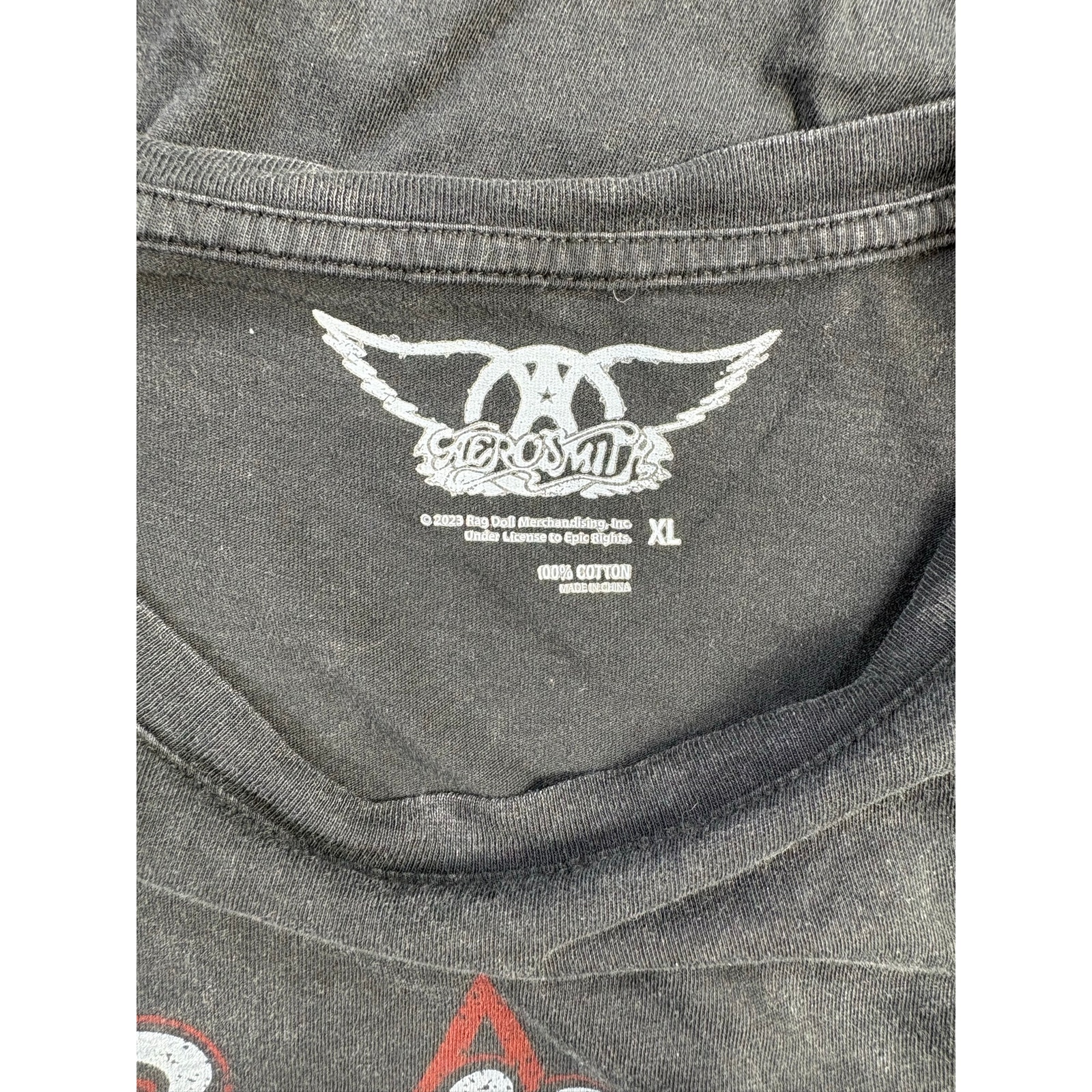 Aerosmith Deuces Are Wild T Shirt Mens Xl 2023 Faded Black Graphic Band Tee — image 5 of 6